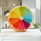 Vue de dessus coussin fruit 3D moelleux