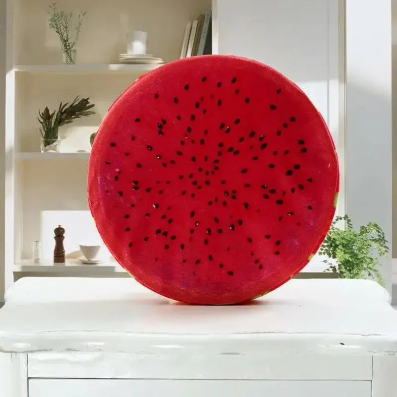 Coussin de Sol Rond Fruit 3D en Velours - 33 cm