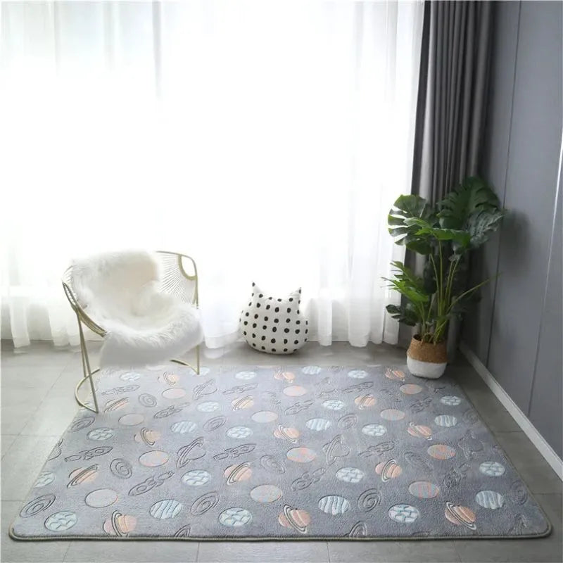 Tapis fusées 3D lumineux pour chambre