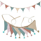 Gros plan texture tissu fanion Printemps Lin sur mur pastel
