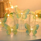 Guirlande papillons LED en vert, guirlande néon 1.5m pour éclairage décoratif de chambre ou événement.