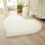 Tapis Pelucheux Forme Coeur Lavable Poils Long