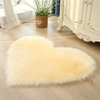 Tapis Pelucheux Forme Coeur Lavable Poils Long