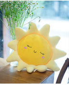 Coussin Soleil en Peluche Douce Jaune