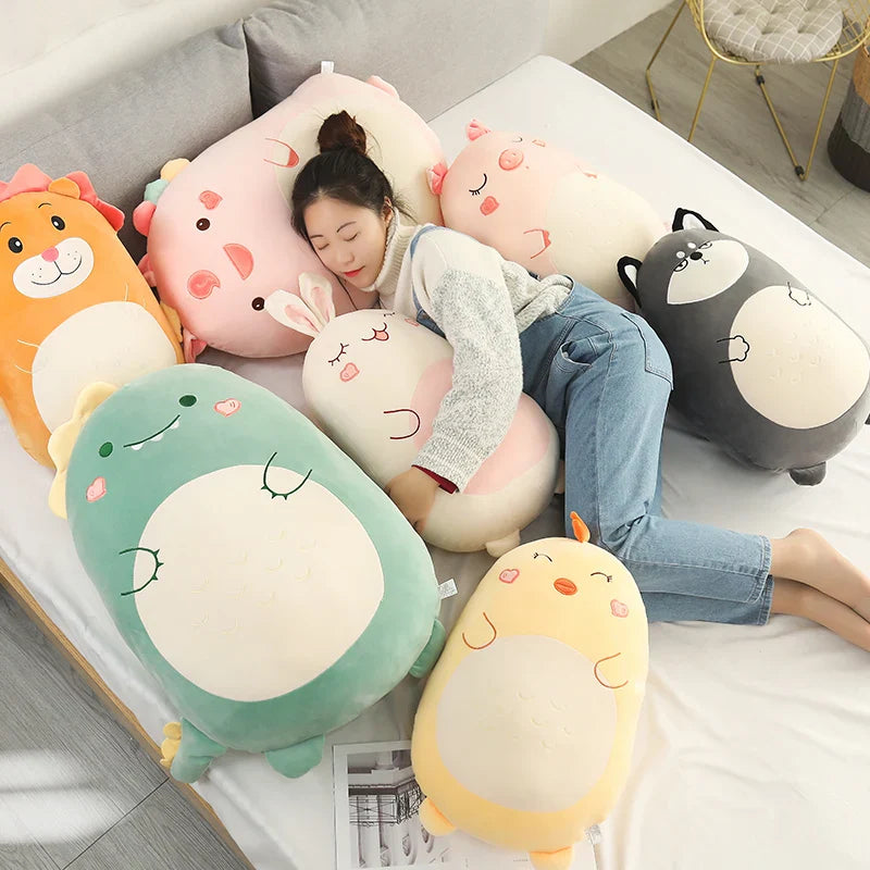 Coussin Peluche Animaux Chamallow – Doudou Kawaii Ultra Moelleux