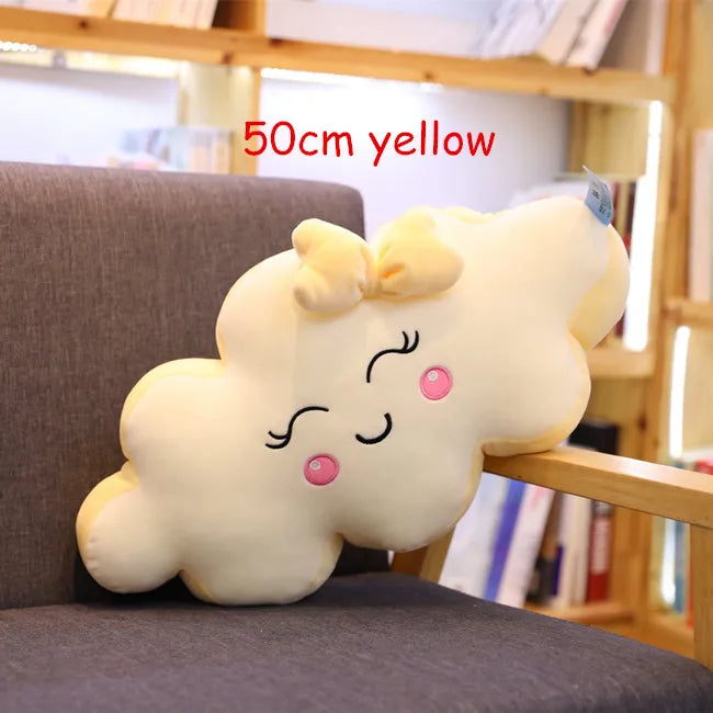 Peluche Nuage Kawaii pour Enfant - Coussin Décoratif Souriant