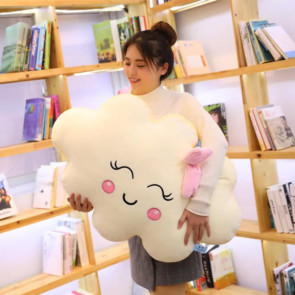 Peluche Nuage Kawaii pour Enfant - Coussin Décoratif Souriant