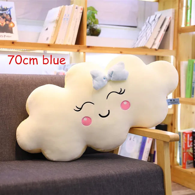 Peluche Nuage Kawaii pour Enfant - Coussin Décoratif Souriant