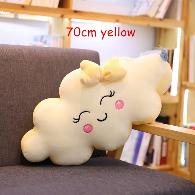 Peluche Nuage Kawaii pour Enfant - Coussin Décoratif Souriant