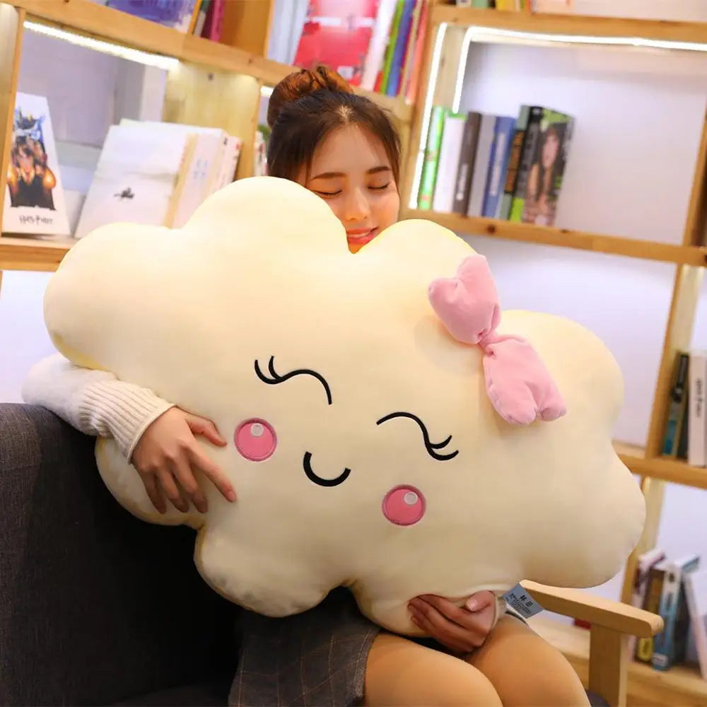 Peluche Nuage Kawaii pour Enfant - Coussin Décoratif Souriant