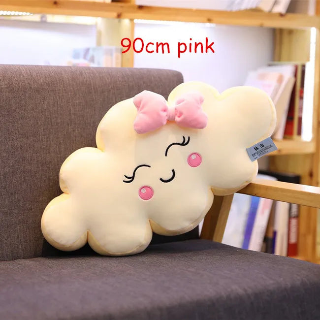 Peluche Nuage Kawaii pour Enfant - Coussin Décoratif Souriant