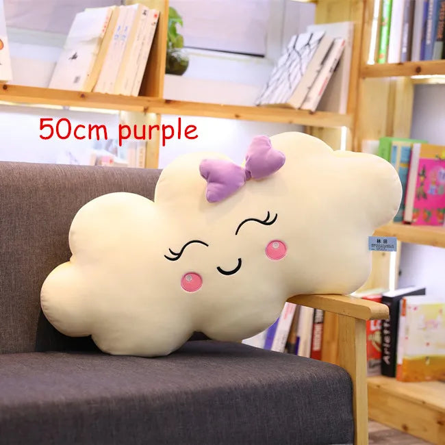 Peluche Nuage Kawaii pour Enfant - Coussin Décoratif Souriant