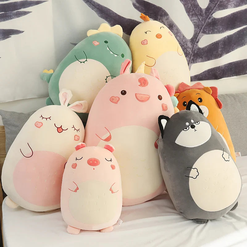 Coussin Peluche Animaux Chamallow – Doudou Kawaii Ultra Moelleux