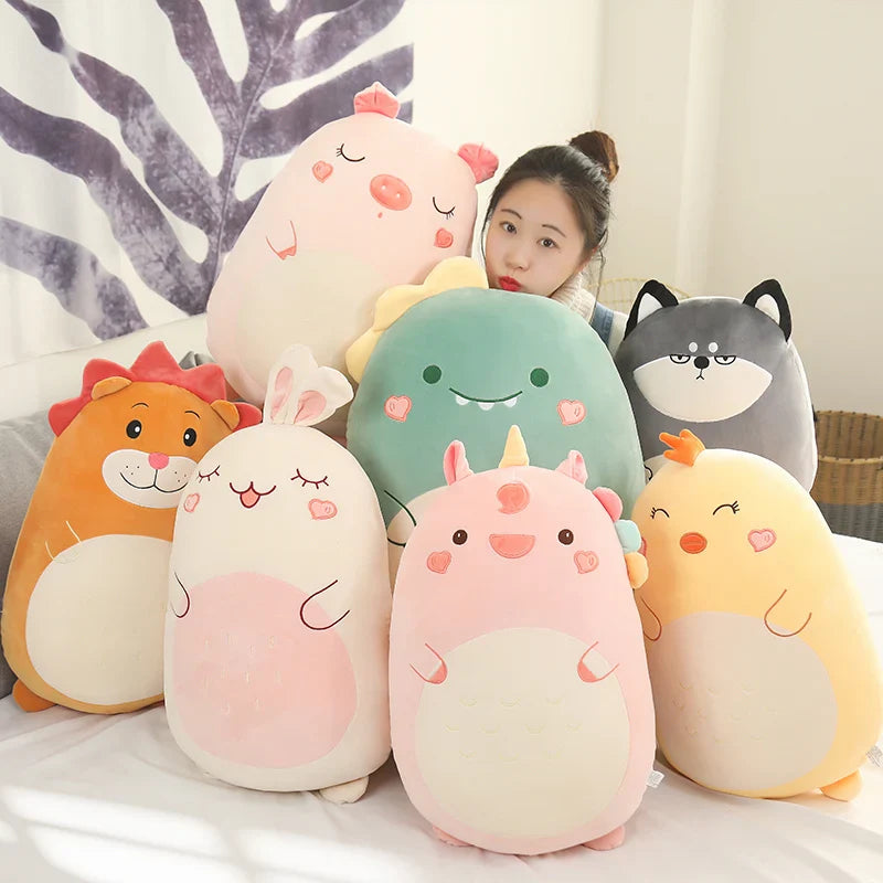 Coussin Peluche Animaux Chamallow – Doudou Kawaii Ultra Moelleux