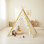 Tipi Enfant Étoiles Jaunes en Coton 1.35m
