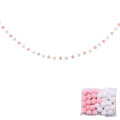 Guirlande de Pompons en Laine - Décoration Tipi Enfant - Rose et Blanc