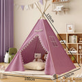 Tipi Enfant Violet en Coton avec Pompons et Fenêtre