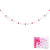 Guirlande de Pompons en Laine - Décoration Tipi Enfant - Rose et Blanc