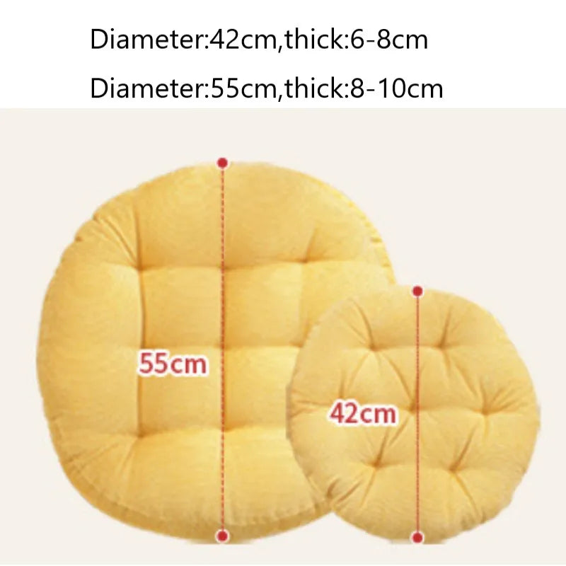 Coussin de Sol Rond en Velours Côtelé