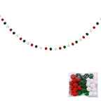 Guirlande de Pompons en Laine 2m - Vert Menthe, Gris et Noir