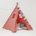 Tipi Enfant en Toile de Coton Rose - 160cm - Cabane de Jeu Pliable