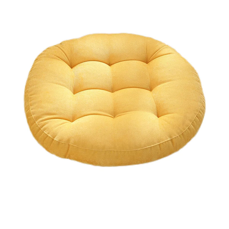Coussin de Sol Rond en Velours Côtelé