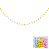 Guirlande de Pompons en Feutre de Laine Pastel Jaune, Bleu, Rose