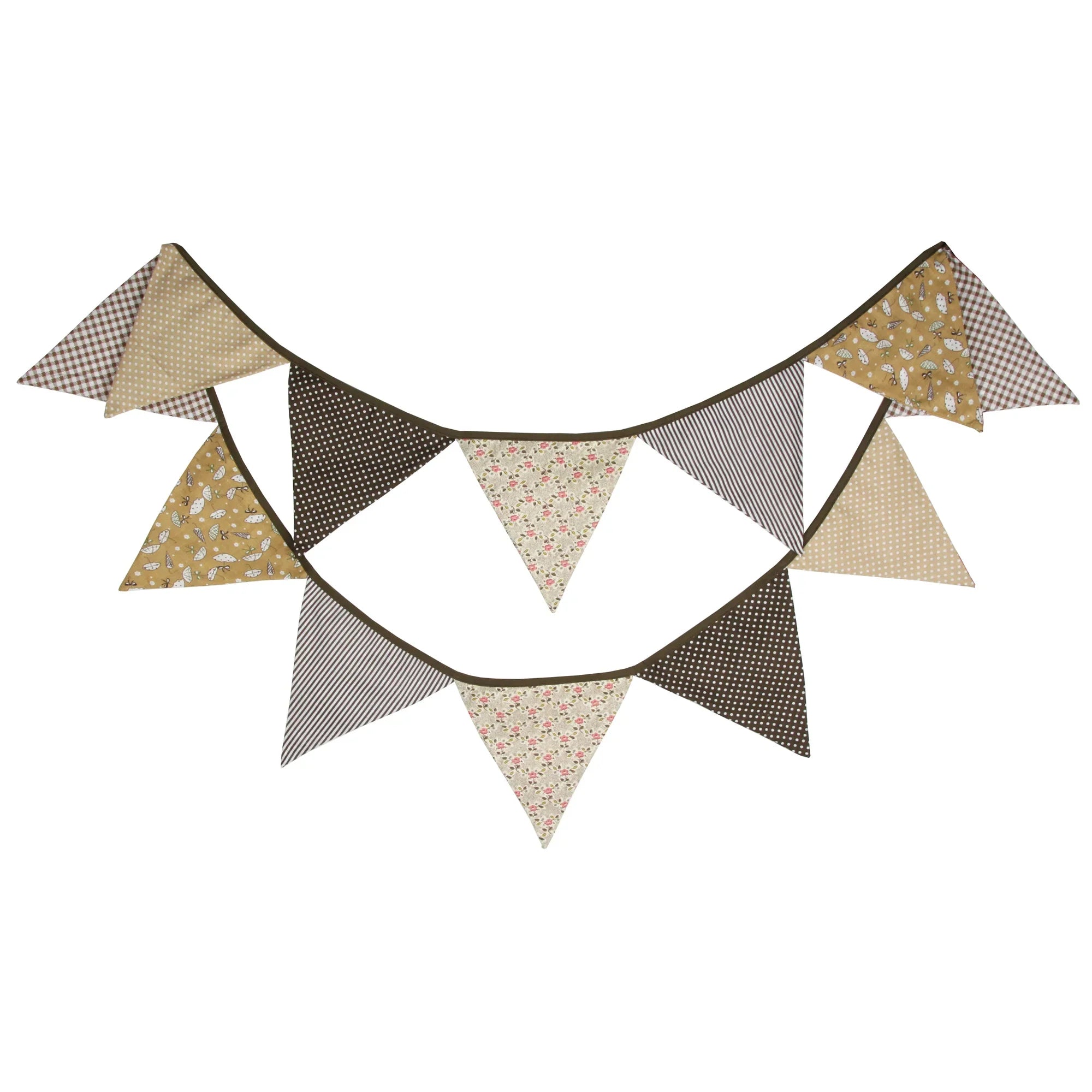 Guirlande à Fanions Vintage En Tissu Motif Fleur