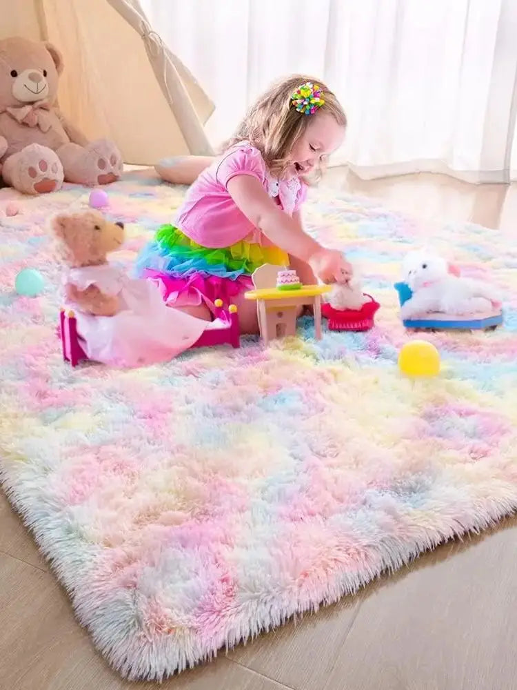 Tapis pour Tipi Moelleux à Poils Longs Antidérapant