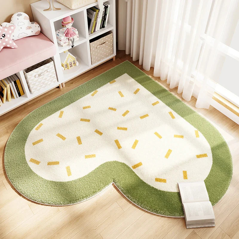 Tapis Chambre Enfant Forme Cœur - Doux & Antidérapant