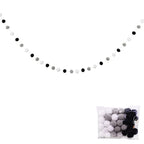 Guirlande de Pompons en Feutre Noir et Blanc - 2m - Décoration Tipi