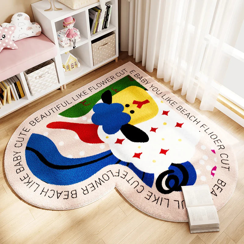 Tapis Chambre Enfant Forme Cœur - Doux & Antidérapant