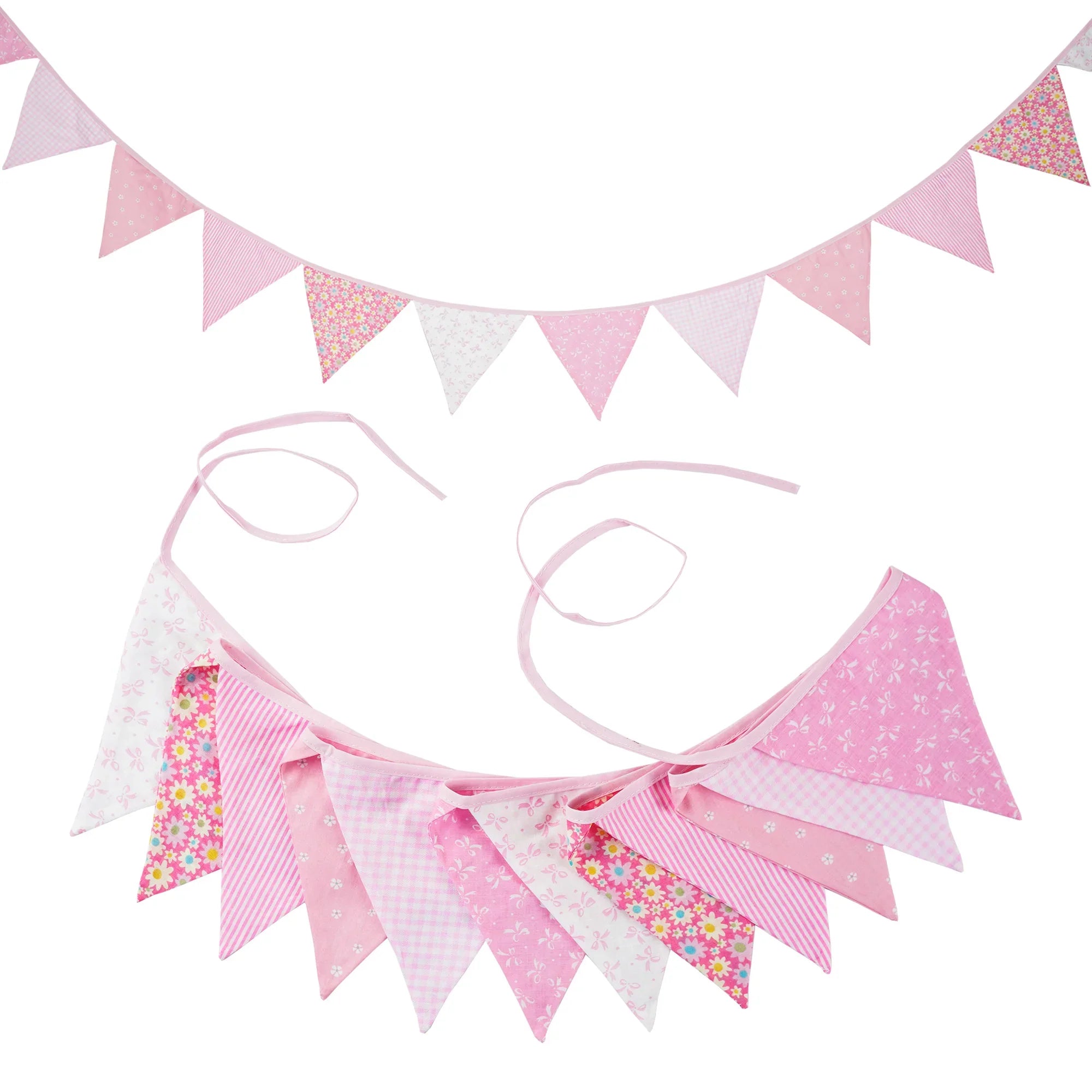 Guirlande à Fanions Vintage En Tissu Motif Fleur