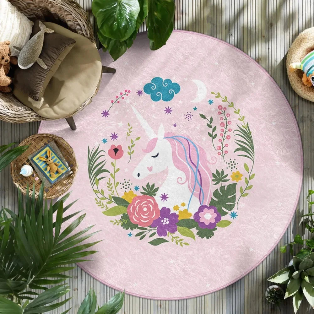 Tapis Licorne Rond Pour Enfant