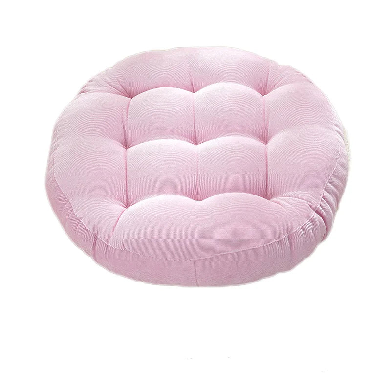 Coussin de Sol Rond en Velours Côtelé