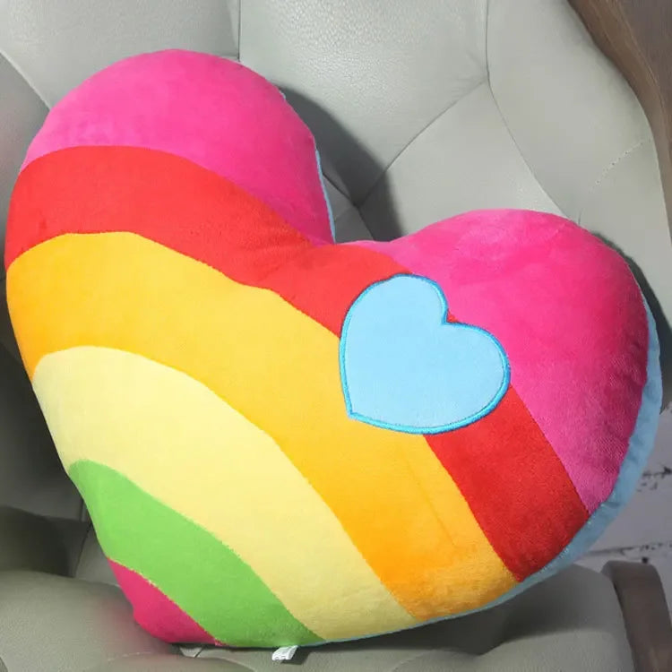 Coussin Cœur Arc-en-Ciel