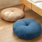 Coussin de Sol Rond en Lin - Style Japonais pour Coin Lecture
