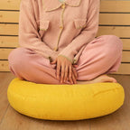 Coussin de Sol Rond en Lin - Style Japonais pour Coin Lecture