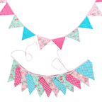 Guirlande à Fanions Vintage En Tissu Motif Fleur
