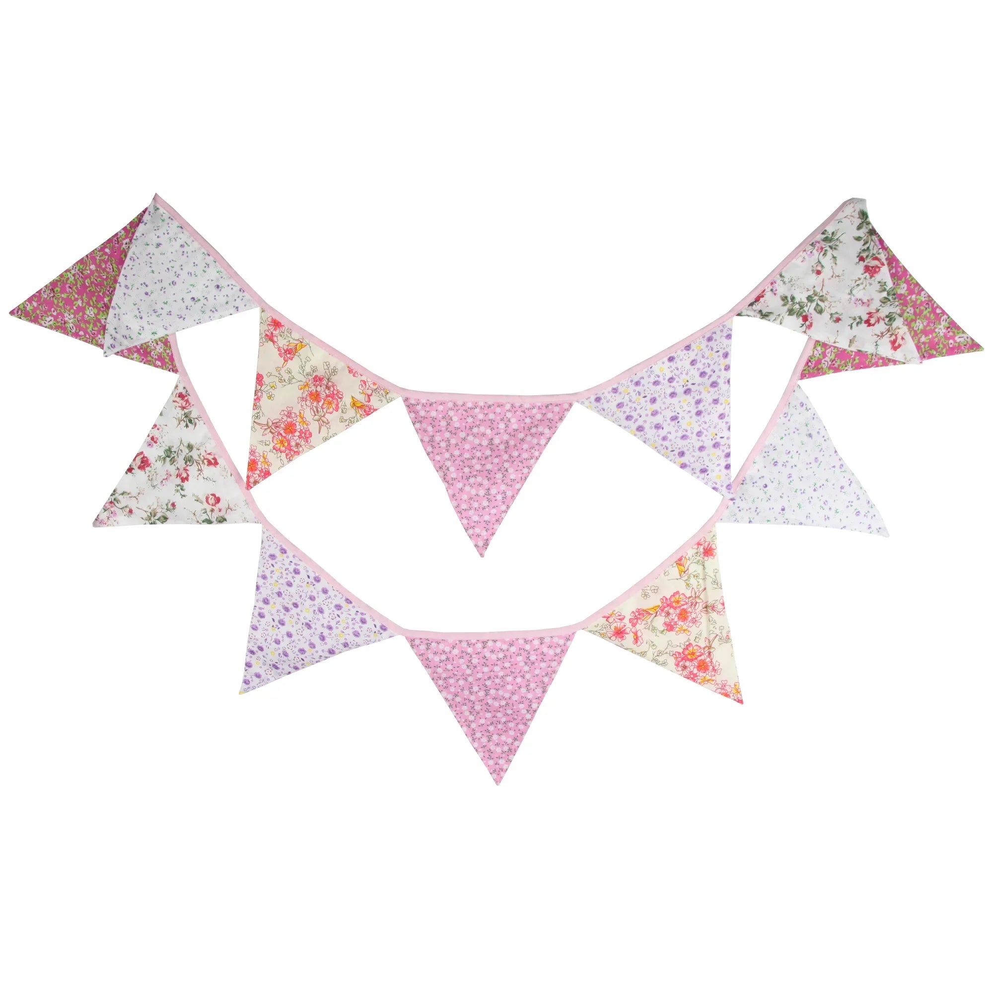 Guirlande à Fanions Vintage En Tissu Motif Fleur