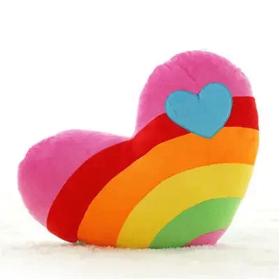Coussin Cœur Arc-en-Ciel