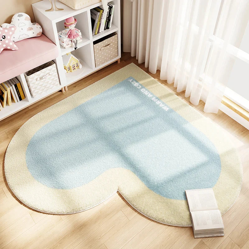 Tapis Chambre Enfant Forme Cœur - Doux & Antidérapant