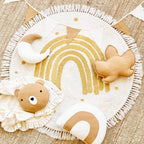 Tapis de Sol Rond Arc-en-Ciel pour Tipi et Tente Enfant Boho