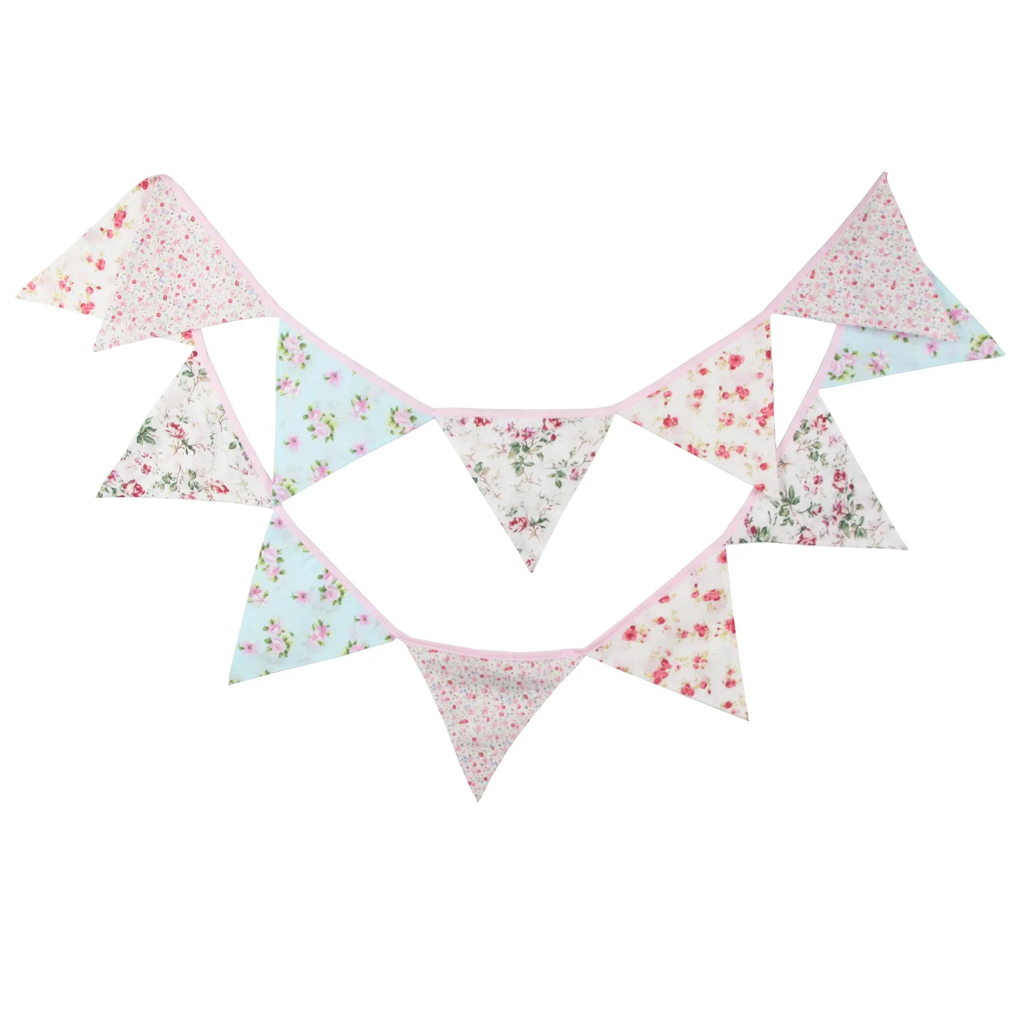 Guirlande à Fanions Vintage En Tissu Motif Fleur