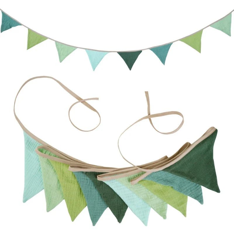 Guirlande Fanions en Tissu pour Tipi Enfant Style Bohème Neutre