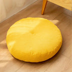 Coussin de Sol Rond en Lin - Style Japonais pour Coin Lecture