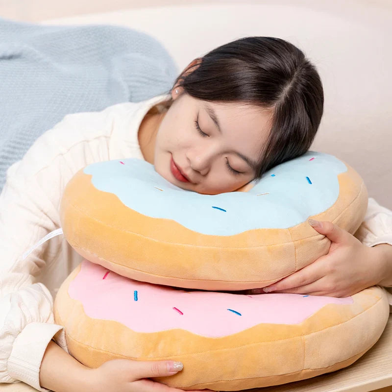 Coussin Donut Géant en Peluche Chocolat - 40cm