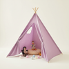 Tipi Enfant Violet en Coton avec Fenêtre Latérale 1.35m