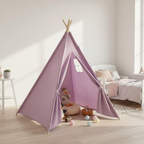Tipi Enfant Violet en Coton avec Fenêtre Latérale 1.35m