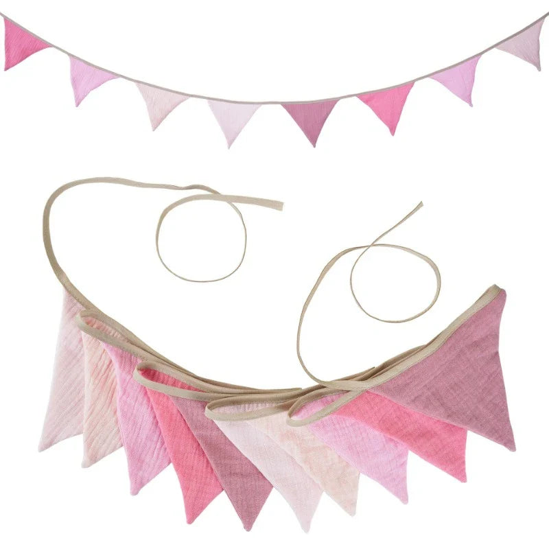 Guirlande Fanions en Tissu pour Tipi Enfant Style Bohème Neutre